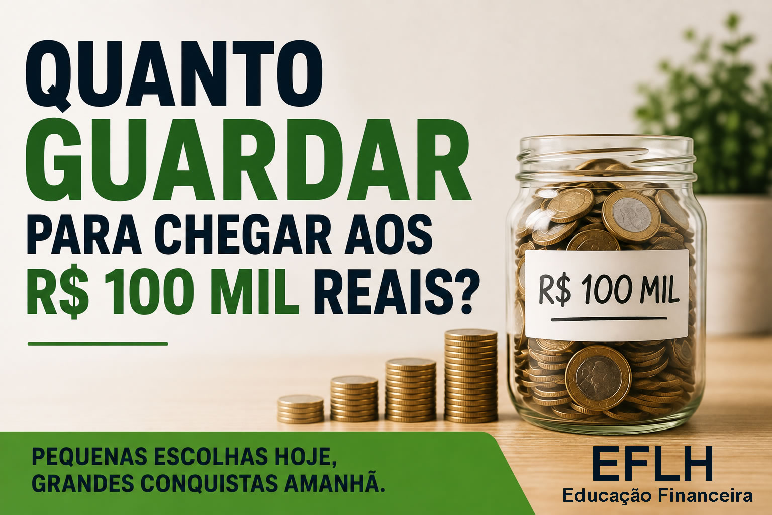Quanto guardar para chegar aos R$ 100 mil?